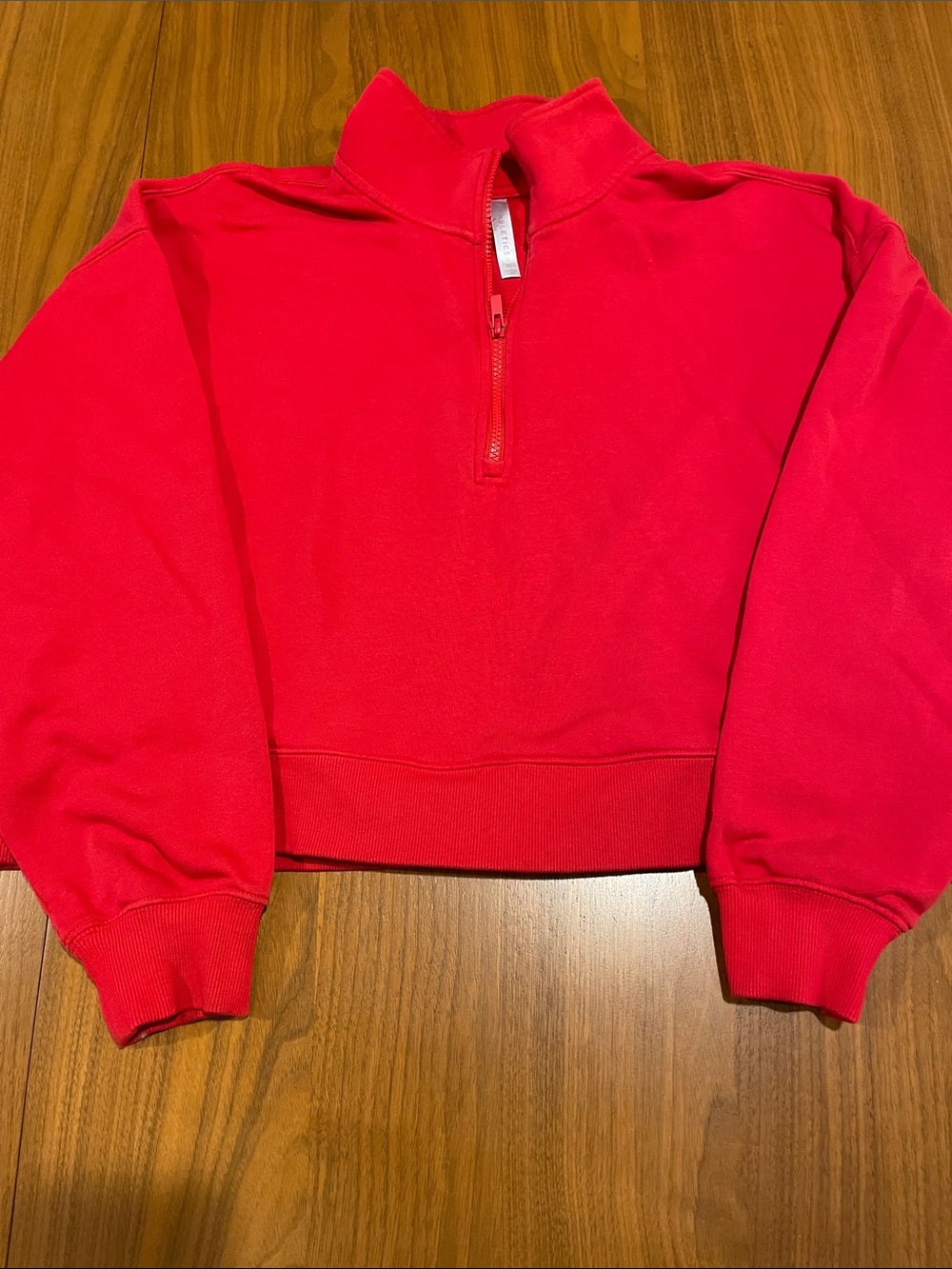 Fabletics Red Quarter-Zip Cowl Sweatshirt